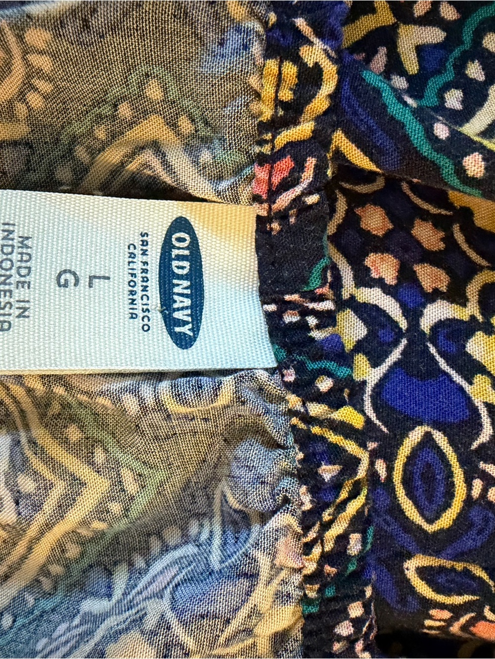 Old Navy Navy and Yellow Patterned Maxi Dress - Picture 6 of 7